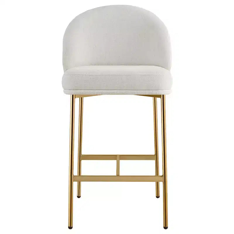 Tabouret de comptoir Spruce&Spring avec dossier incurvé et pieds en métal