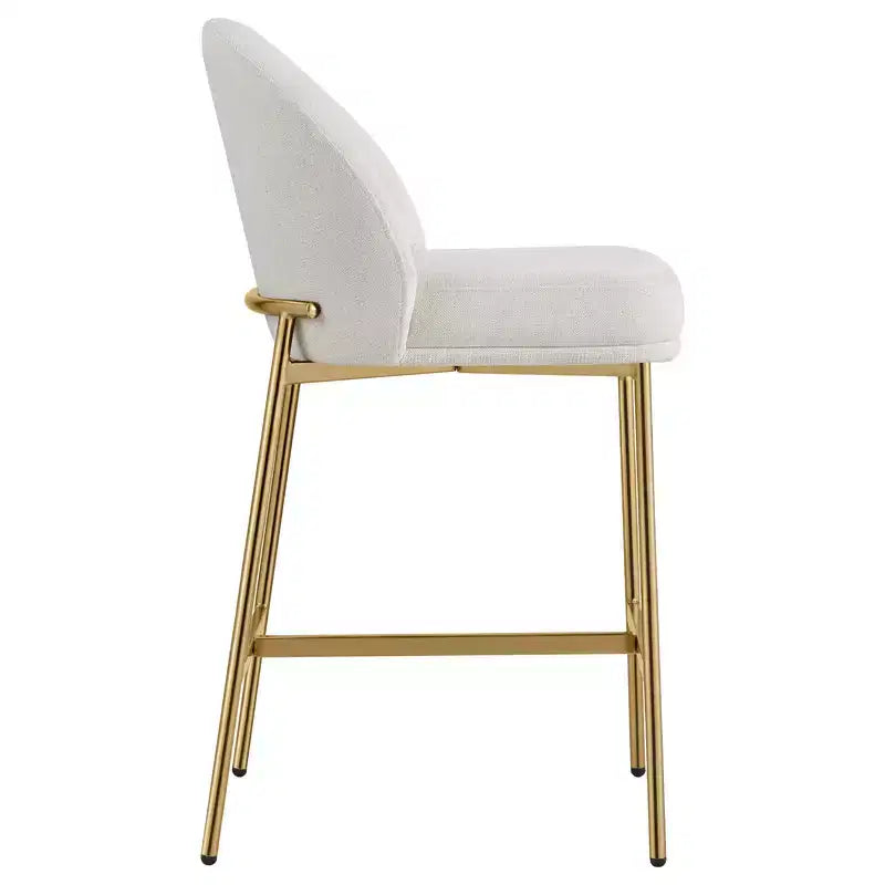 Tabouret de comptoir Spruce&Spring avec dossier incurvé et pieds en métal