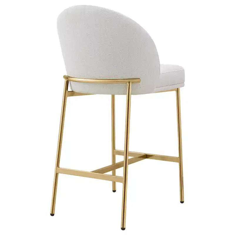 Tabouret de comptoir Spruce&Spring avec dossier incurvé et pieds en métal
