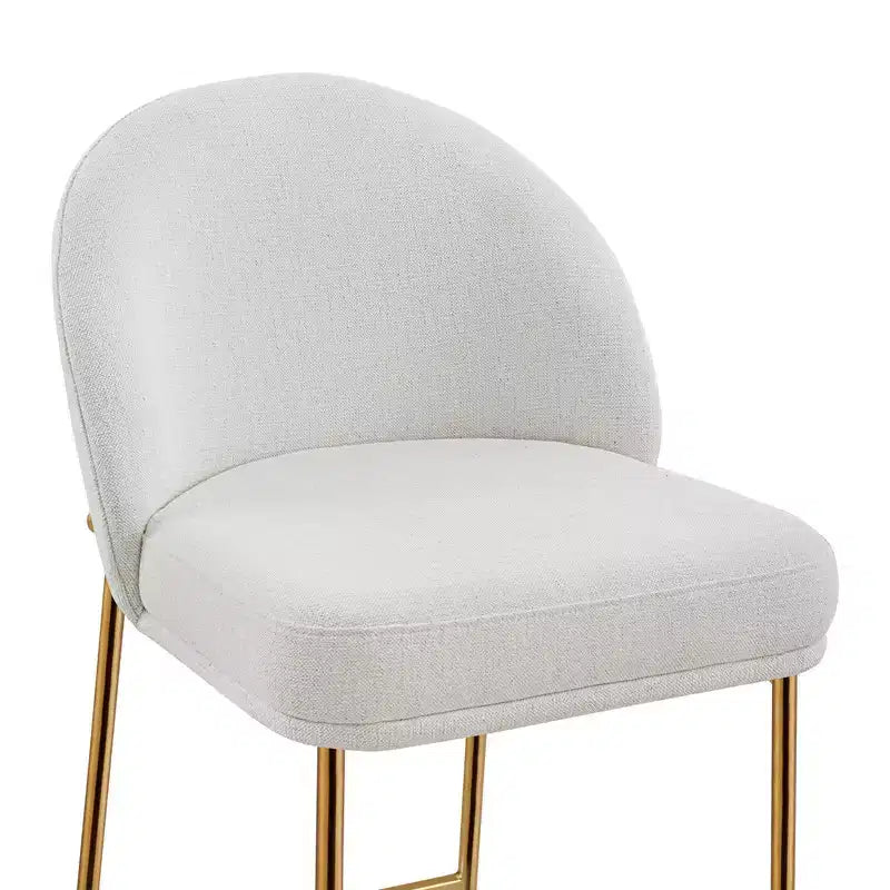 Tabouret de comptoir Spruce&Spring avec dossier incurvé et pieds en métal