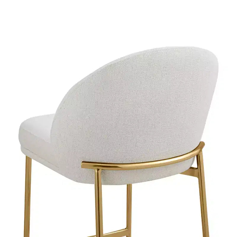 Tabouret de comptoir Spruce&Spring avec dossier incurvé et pieds en métal