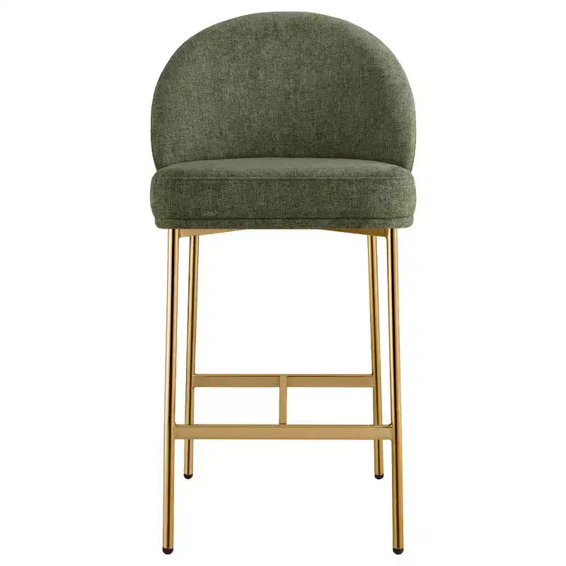 Tabouret de comptoir Spruce&Spring avec dossier incurvé et pieds en métal