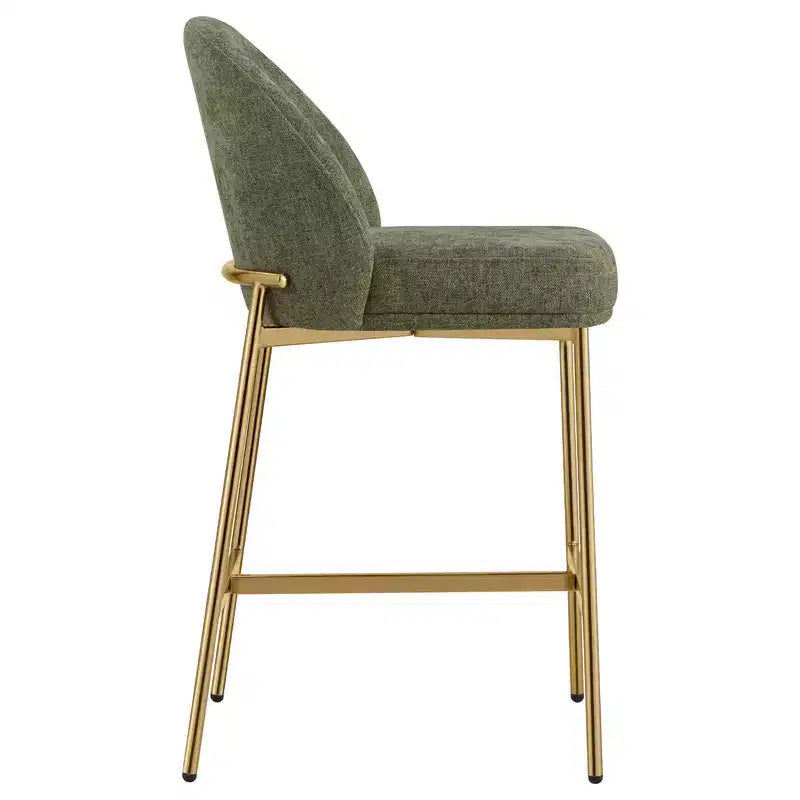 Tabouret de comptoir Spruce&Spring avec dossier incurvé et pieds en métal