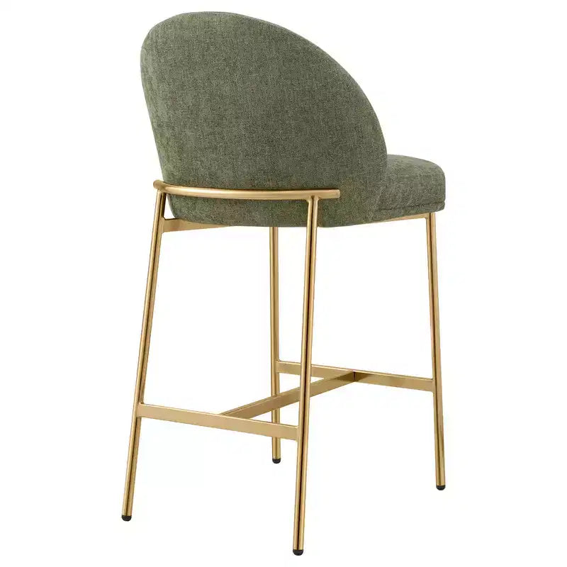 Tabouret de comptoir Spruce&Spring avec dossier incurvé et pieds en métal