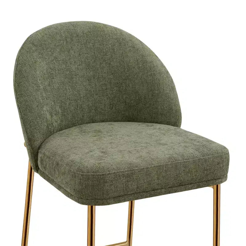 Tabouret de comptoir Spruce&Spring avec dossier incurvé et pieds en métal