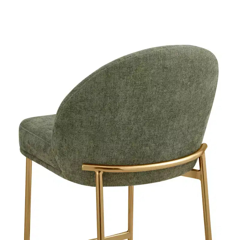 Tabouret de comptoir Spruce&Spring avec dossier incurvé et pieds en métal