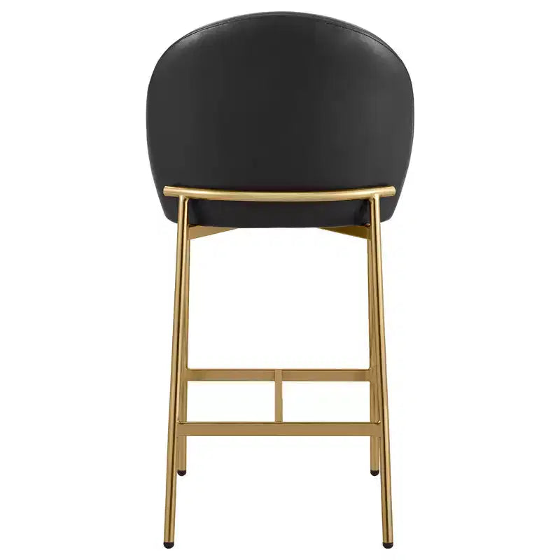 Tabouret de comptoir Spruce&Spring avec dossier incurvé et pieds en métal