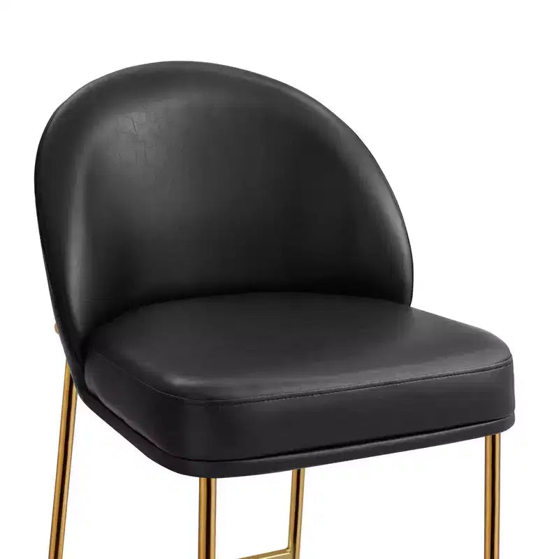 Tabouret de comptoir Spruce&Spring avec dossier incurvé et pieds en métal