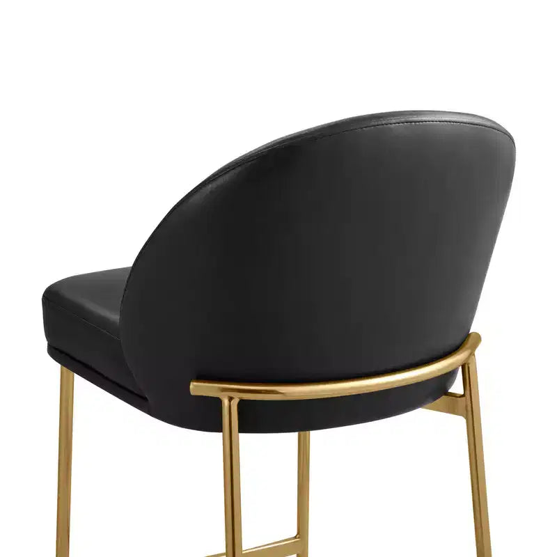 Tabouret de comptoir Spruce&Spring avec dossier incurvé et pieds en métal