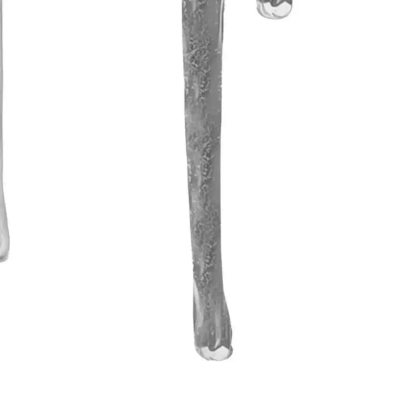 Table d'appoint Royal Hampton | Plateau en verre rond de 24,75 pouces | Design goutte fondante | Argent
