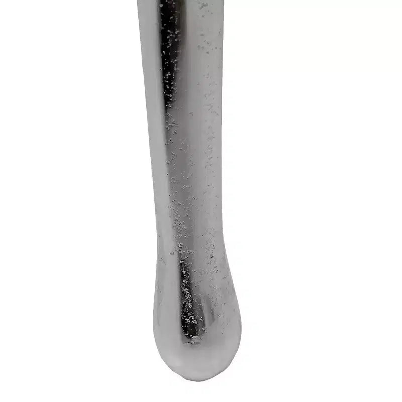 Table d'appoint Royal Hampton | Plateau en verre rond de 24,75 pouces | Design goutte fondante | Argent