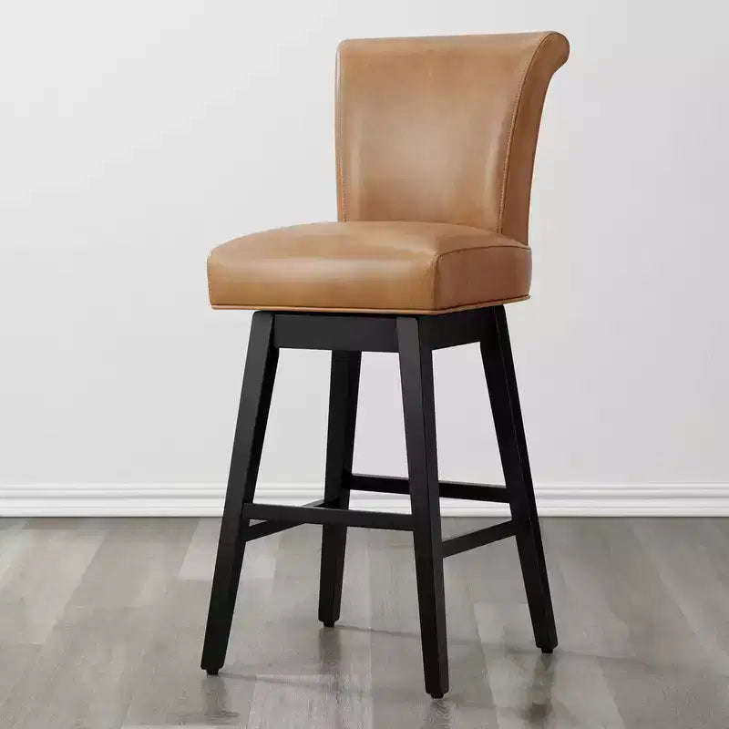 Tabouret de bar pivotant Spruce&Spring hauteur bar avec dossier incurvé et assise épaisse rembourrée