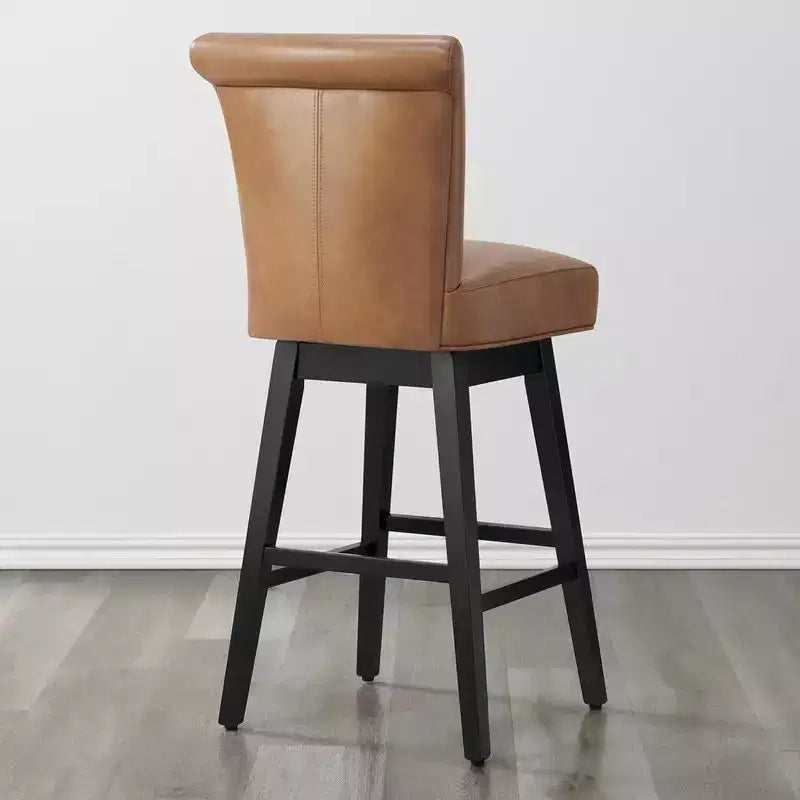 Tabouret de bar pivotant Spruce&Spring hauteur bar avec dossier incurvé et assise épaisse rembourrée
