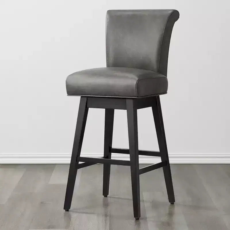 Tabouret de bar pivotant Spruce&Spring hauteur bar avec dossier incurvé et assise épaisse rembourrée