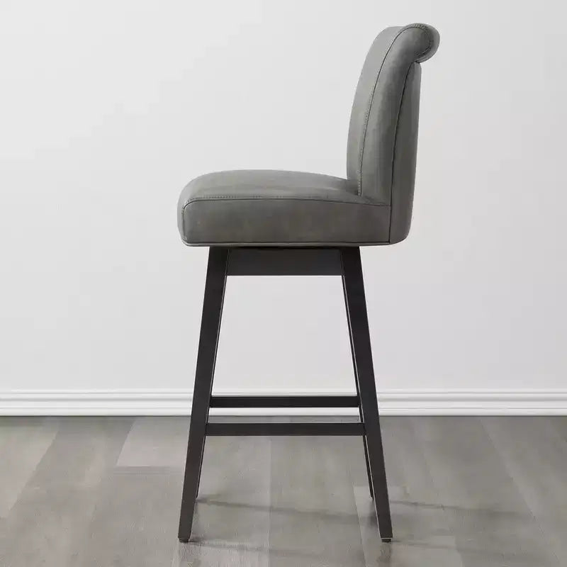 Tabouret de bar pivotant Spruce&Spring hauteur bar avec dossier incurvé et assise épaisse rembourrée