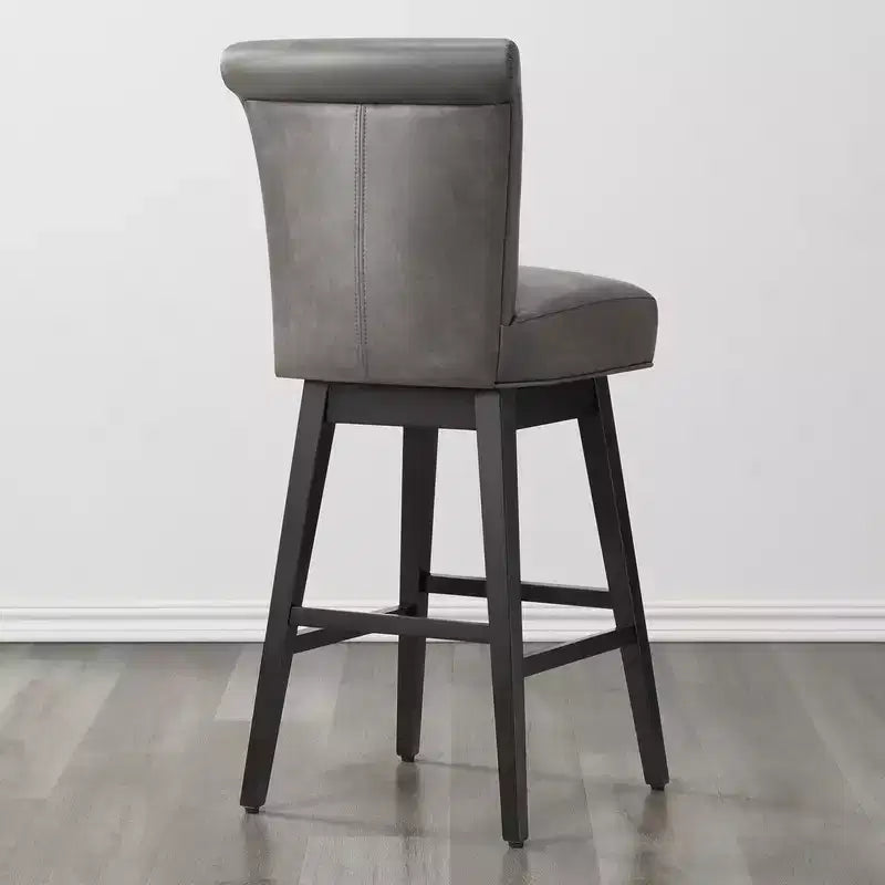 Tabouret de bar pivotant Spruce&Spring hauteur bar avec dossier incurvé et assise épaisse rembourrée
