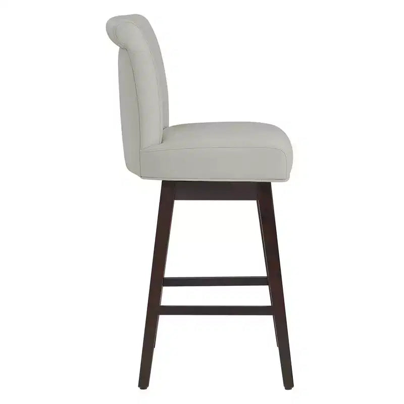 Tabouret de bar pivotant Spruce&Spring hauteur bar avec dossier incurvé et assise épaisse rembourrée