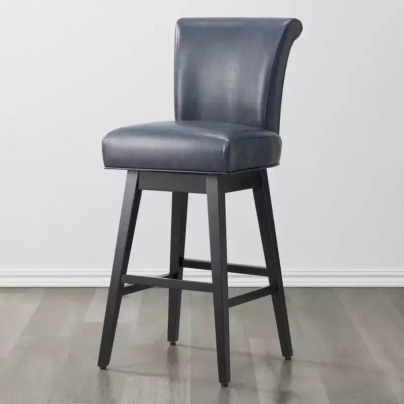 Tabouret de bar pivotant Spruce&Spring hauteur bar avec dossier incurvé et assise épaisse rembourrée