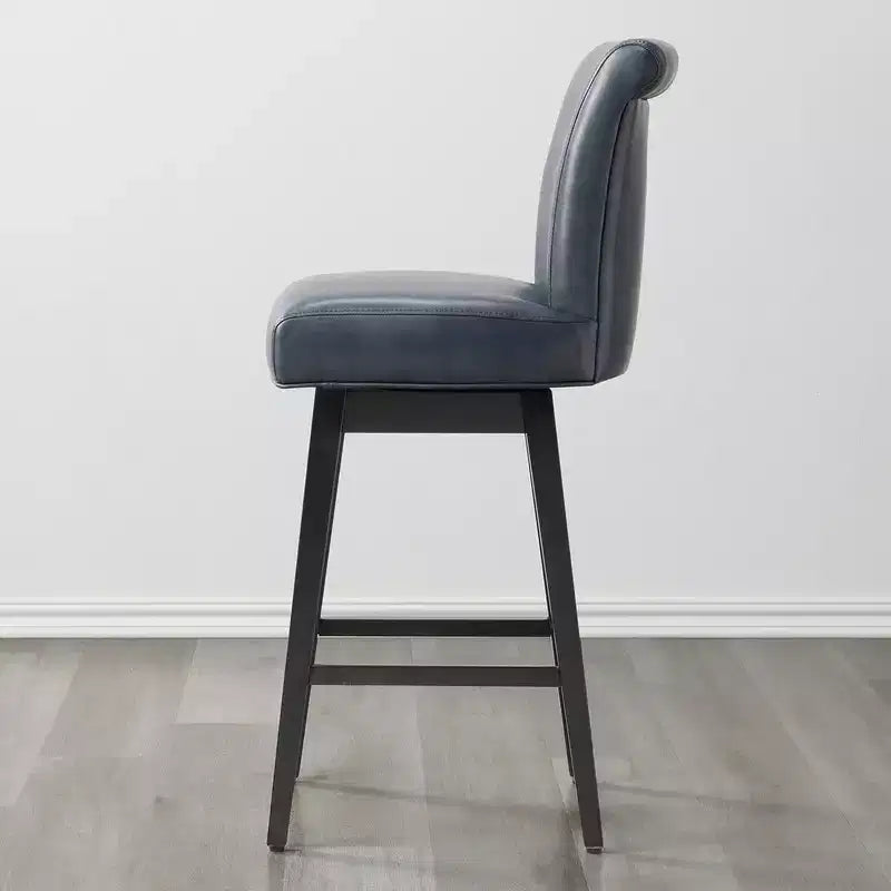 Tabouret de bar pivotant Spruce&Spring hauteur bar avec dossier incurvé et assise épaisse rembourrée