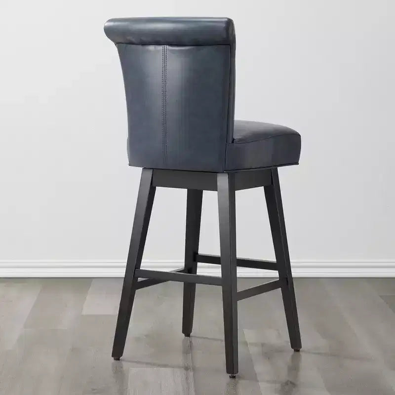 Tabouret de bar pivotant Spruce&Spring hauteur bar avec dossier incurvé et assise épaisse rembourrée