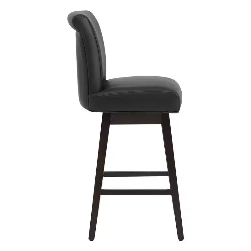 Tabouret de bar pivotant Spruce&Spring hauteur bar avec dossier incurvé et assise épaisse rembourrée