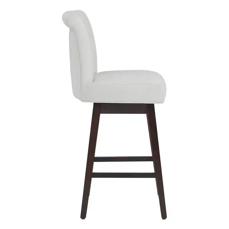 Tabouret de bar pivotant Spruce&Spring hauteur bar avec dossier incurvé et assise épaisse rembourrée