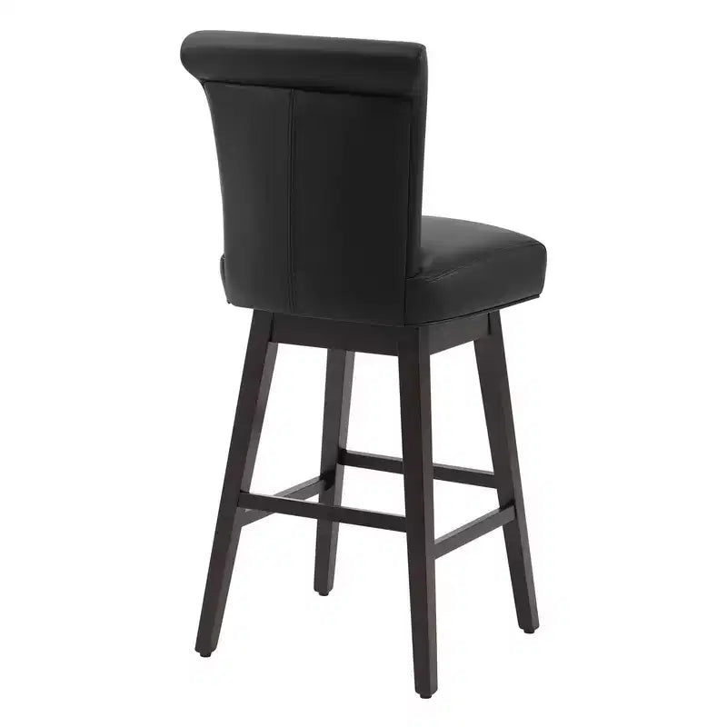 Tabouret de bar pivotant Spruce&Spring hauteur bar avec dossier incurvé et assise épaisse rembourrée