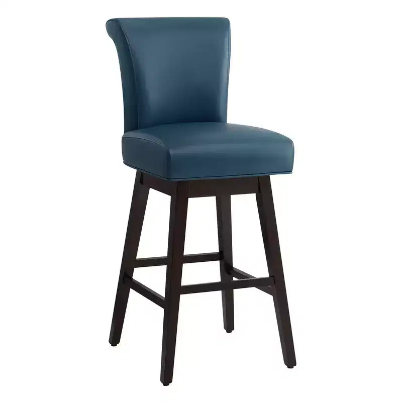 Tabouret de bar pivotant Spruce&Spring hauteur bar avec dossier incurvé et assise épaisse rembourrée