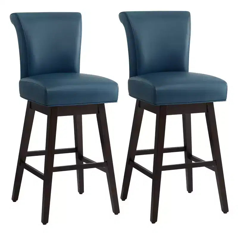 Tabouret de bar pivotant Spruce&Spring hauteur bar avec dossier incurvé et assise épaisse rembourrée