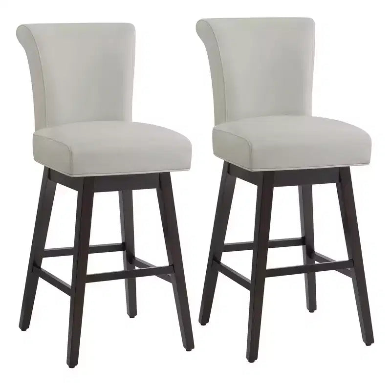 Tabouret de bar pivotant Spruce&Spring hauteur bar avec dossier incurvé et assise épaisse rembourrée