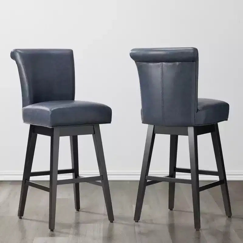 Tabouret de bar pivotant Spruce&Spring hauteur bar avec dossier incurvé et assise épaisse rembourrée