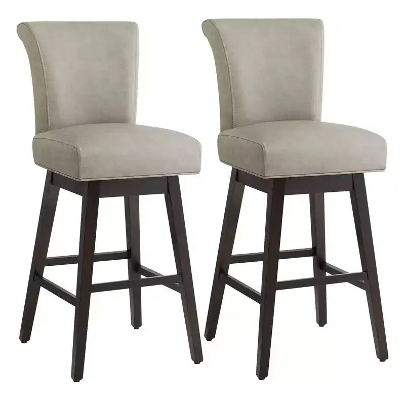 Tabouret de bar pivotant Spruce&Spring hauteur bar avec dossier incurvé et assise épaisse rembourrée