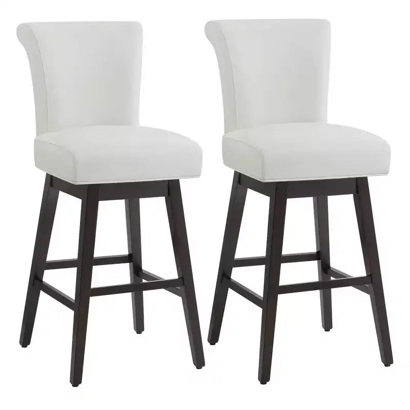 Tabouret de bar pivotant Spruce&Spring hauteur bar avec dossier incurvé et assise épaisse rembourrée