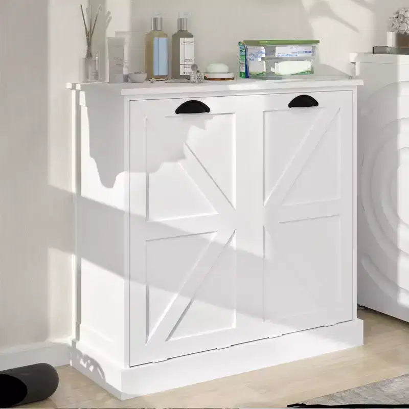 Meuble de salle de bain AndMakers blanc avec 2 portes L 31,49 po x P 13,77 po x H 30,7 po