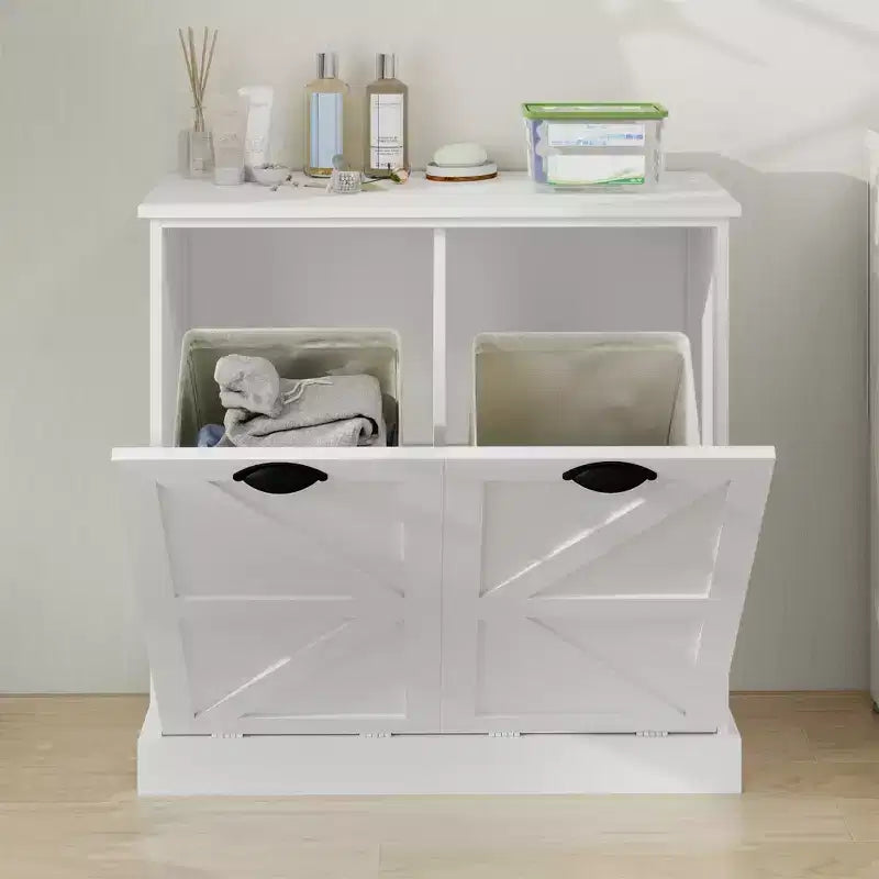 Meuble de salle de bain AndMakers blanc avec 2 portes L 31,49 po x P 13,77 po x H 30,7 po