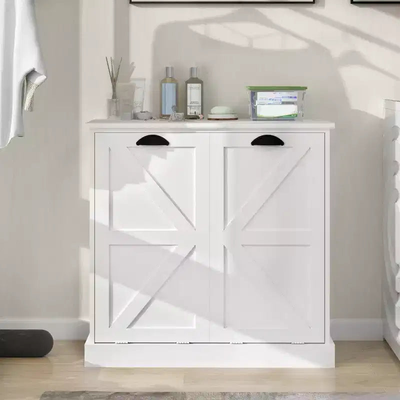 Meuble de salle de bain AndMakers blanc avec 2 portes L 31,49 po x P 13,77 po x H 30,7 po