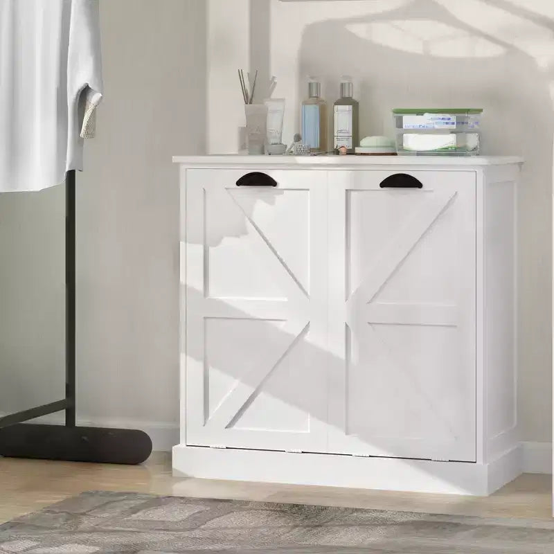 Meuble de salle de bain AndMakers blanc avec 2 portes L 31,49 po x P 13,77 po x H 30,7 po