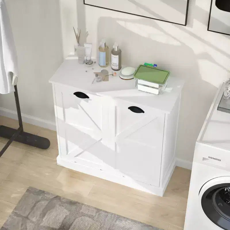 Meuble de salle de bain AndMakers blanc avec 2 portes L 31,49 po x P 13,77 po x H 30,7 po