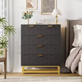 Wooden 5 Drawer Dresser with Metal Legs of Drawers for Bedroom, Living Room, Entryway