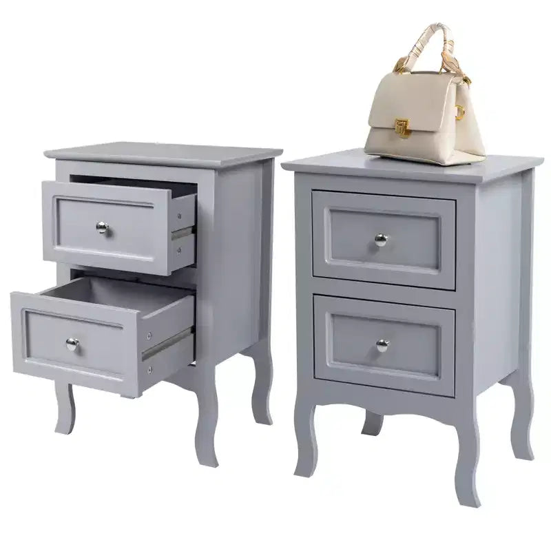 2 tables de chevet de style campagnard à deux niveaux, grande taille, Grace
