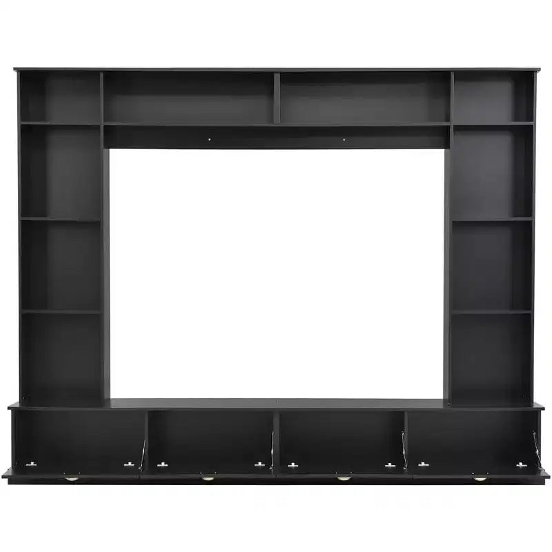 Acekool 4-in-1 Wall Unit Entertainment Center with Bookshelves, Cabinets & Open Shelves, Modern Design for TVs up to 78