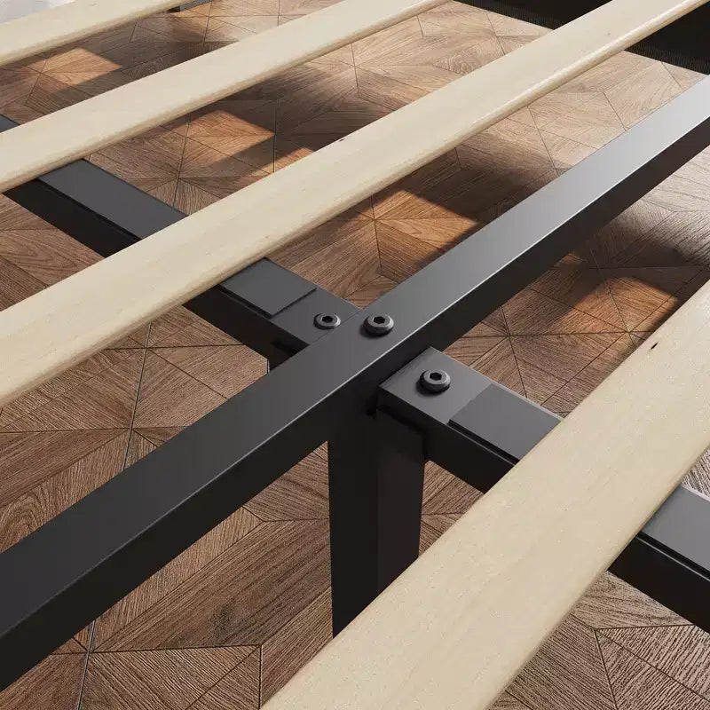 Cadre de lit plateforme Twin XL avec tête de lit réglable et rembourrée, support à lattes en bois robuste, installation facile, gris