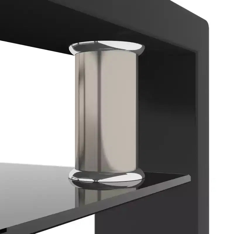 Table basse GDFStudio Henri moderne rectangulaire en verre trempé et fer avec étagère