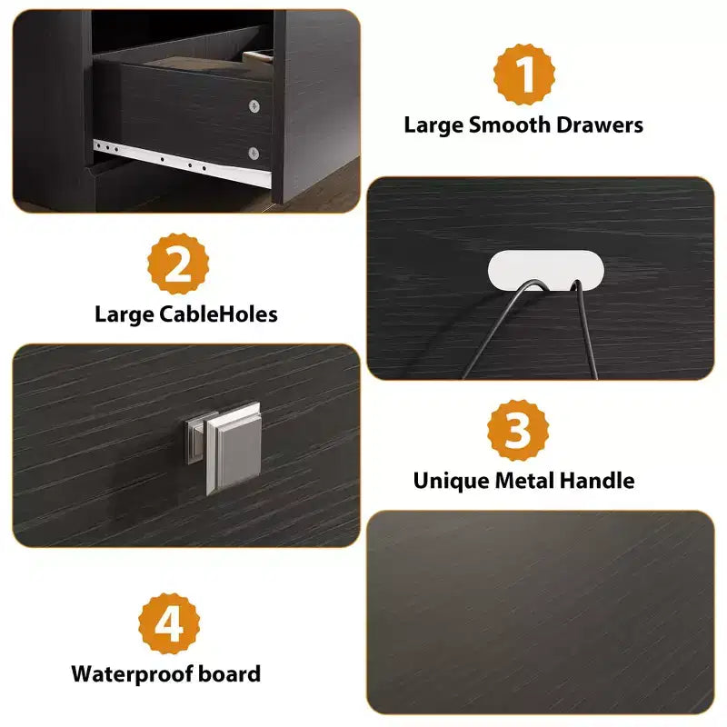 Meuble TV pour téléviseur jusqu'à 80 pouces, meuble de divertissement avec tiroir de rangement et étagères ouvertes, meuble console TV pour salon et chambre à coucher