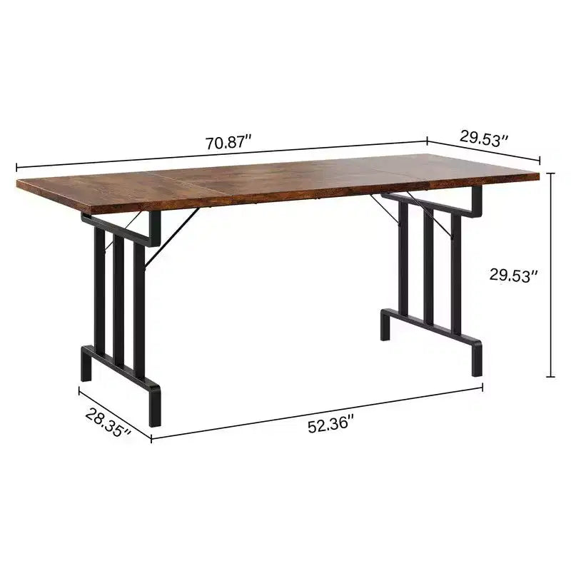 Table à manger, table de cuisine rectangulaire en bois pour 6 personnes 180 cm, ensembles de cuisine industriels de style ferme pour salle à manger