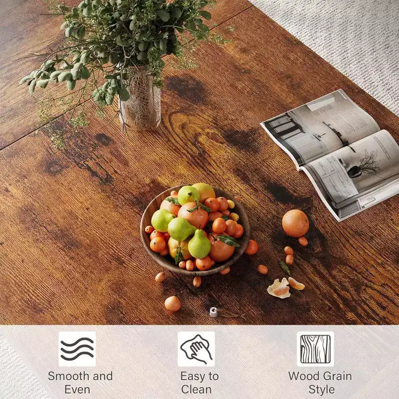 Table à manger, table de cuisine rectangulaire en bois pour 6 personnes 180 cm, ensembles de cuisine industriels de style ferme pour salle à manger