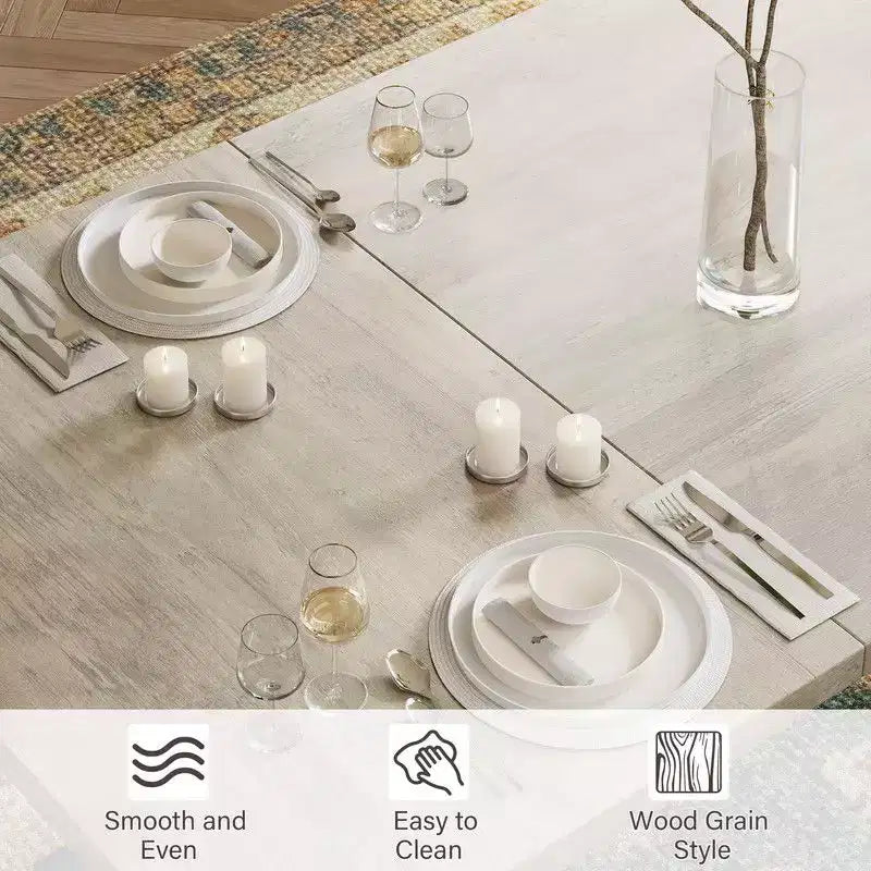 Table à manger, table de cuisine rectangulaire en bois pour 6 personnes 180 cm, ensembles de cuisine industriels de style ferme pour salle à manger