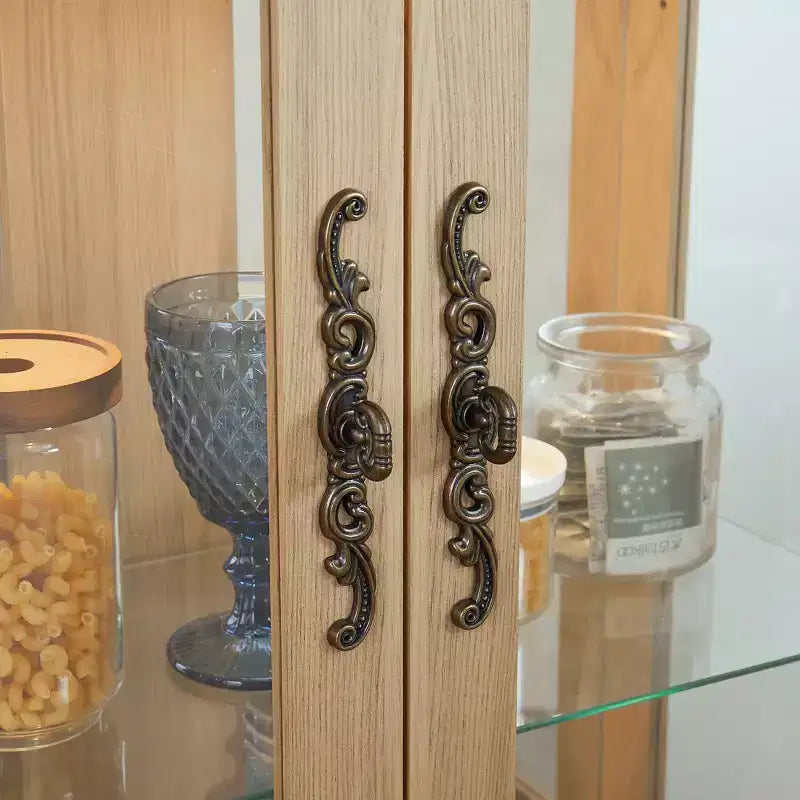 CLIHOME Vitrine en verre éclairée, meuble de rangement de cuisine, vitrine de porcelaine avec étagères réglables