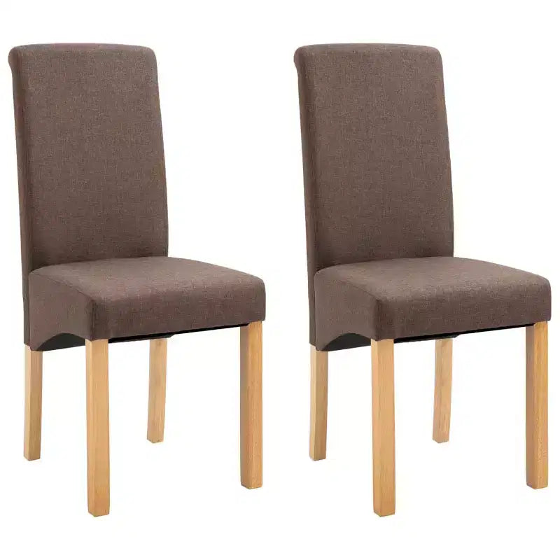 CLIHOME Chaises de salle à manger modernes, chaises ergonomiques rembourrées en tissu doux avec pieds en bois robustes Chaises d'appoint (Lot de 2)