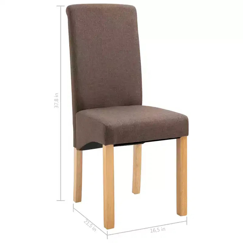 CLIHOME Chaises de salle à manger modernes, chaises ergonomiques rembourrées en tissu doux avec pieds en bois robustes Chaises d'appoint (Lot de 2)